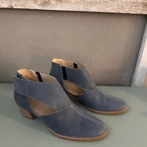 Amalfi Slate Blue Cutout Ankle Booties